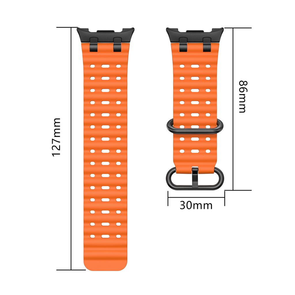 Ocean Band for Samsung Galaxy Watch 8 Strap 40mm 44mm Sport Silicone Bracelet for Galaxy Watch 8 Classic 46mm Metal Connector