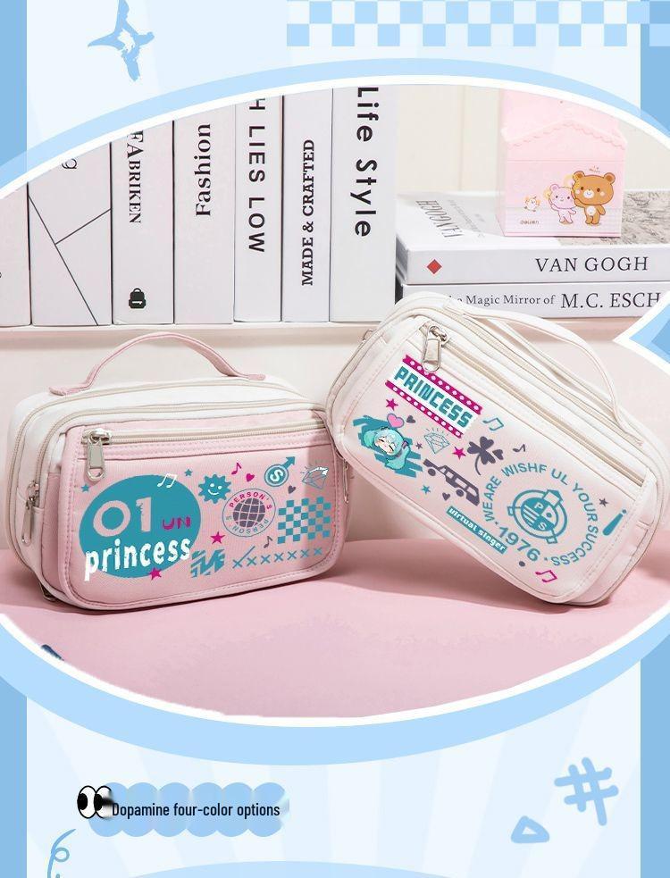 Astuccio Grande Capacità Hatsune Miku per Studenti e Ragazze - Borsa Portatile