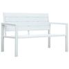 VidaXL Garden Bench 120 Cm HDPE White Wood Look