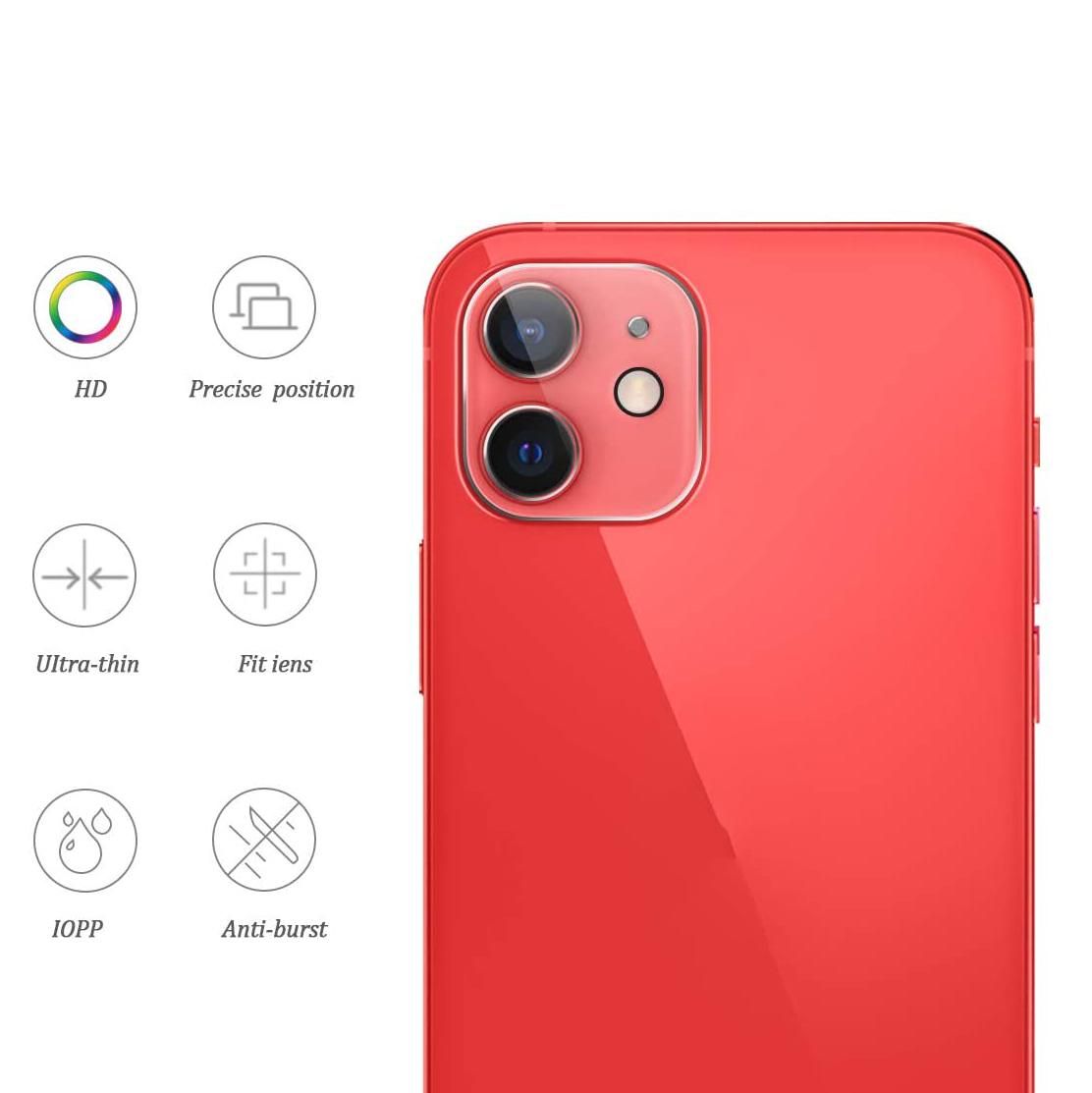 

Self-Adhering Tempered Glass Back Camera Lens Protector Film [Ultra Clear] for iPhone 12 6.1 inch Type A