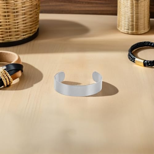 STOBOK Bracelet Making Kit, 10-Piece Stainless Steel Bracelet Core Set, 15mm Open Ring, C-Shaped Bangle Core for DIY Bracelets