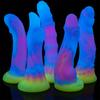 Cute New Luminous Dildo Anal Sex Toys for Women Men Colourful Glowing Dildos Huge Dragon Monster Dildo Butt Plug Adult Toys