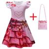 Cartoon Digital Printing Clothing Cosplay Middle And Old Children'S Flying Sleeves Dress + Bag 2634
