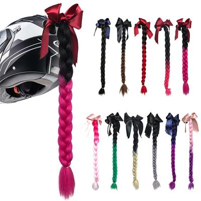 22 pollici casco moto trecce donna trecce parrucca per caschi moto 11 colori twist doppia treccia coda di cavallo con ventosa