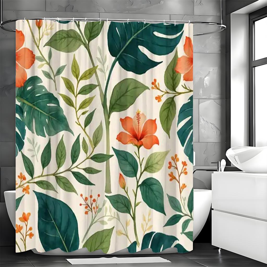 Shower curtains Tropical plants, leaves Shower curtains Waterproof shower curtains Stylish unit shower curtains 1 Polyester Bath