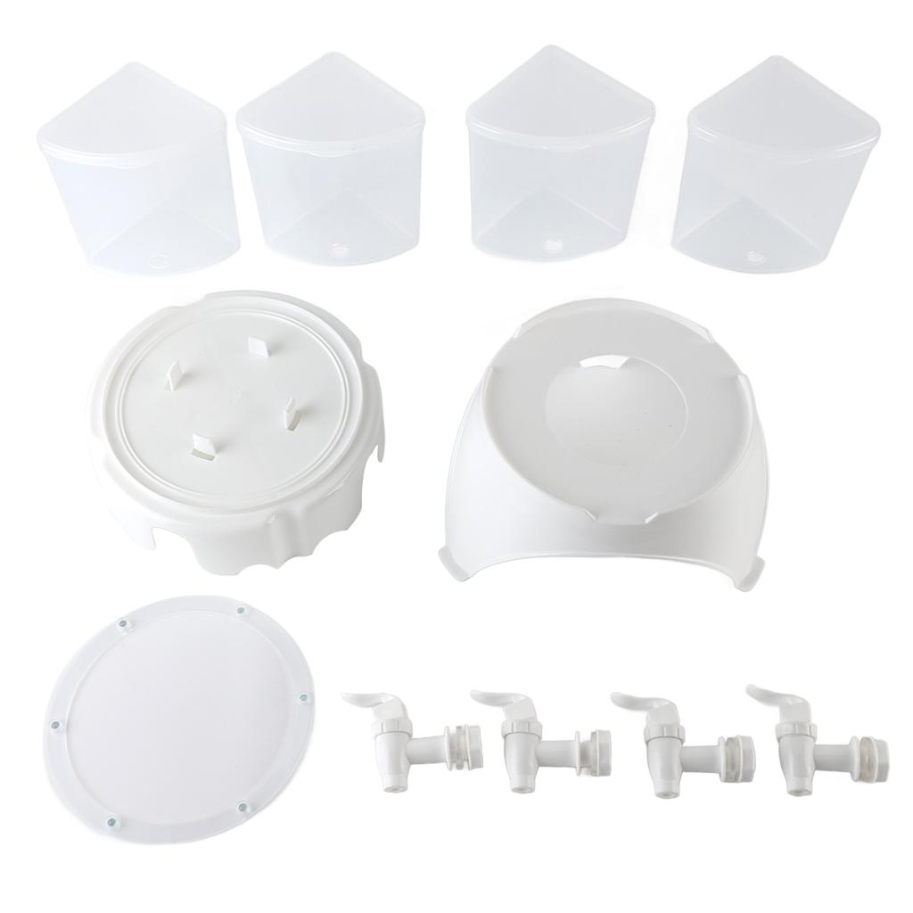 Beverage Dispenser Rotatable Large Capacity Detachable 4 Grids Cold Kettle Plastic Drink Dispenser F