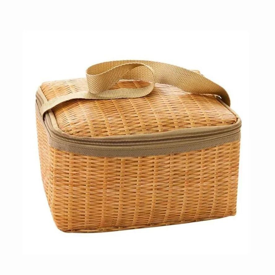 1 Pcs Kitchen Portable Convenience Picnic Basket Lunch Box Outdoors Insulated Thermal Basket Bento Picnic Lunch Box Accessories