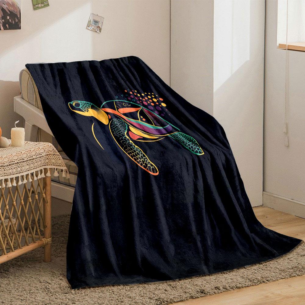 Colorful Geometric Turtle Design Print Blanket Soft and Cozy Perfect for the Living Room Bed Sofa or a Nap,gift