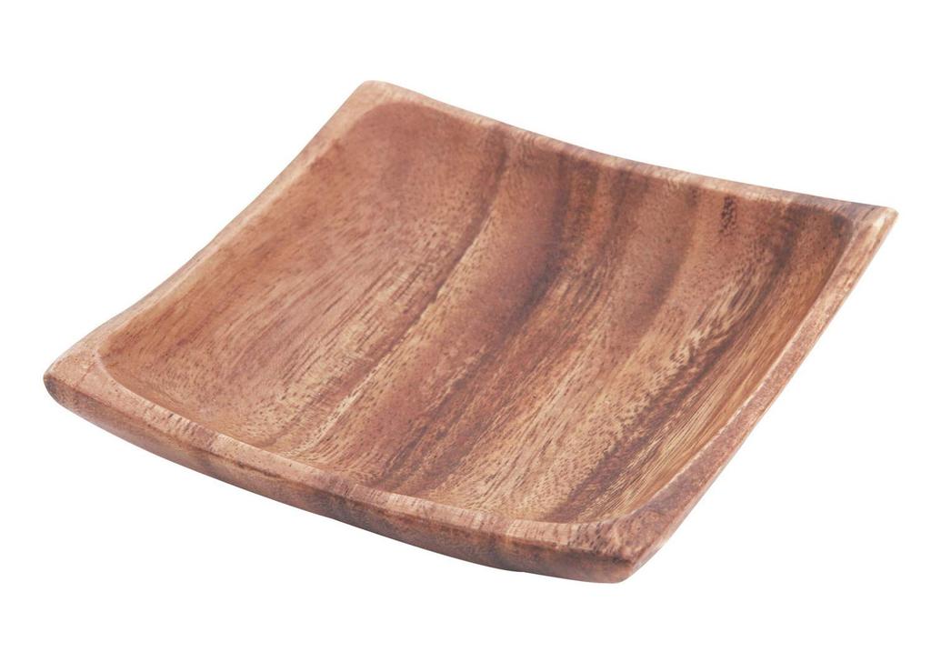 Fuji Boeki Acacia Dishware, 11cm Wide Square Trays/Plates, Set of 6, Product Number 23882