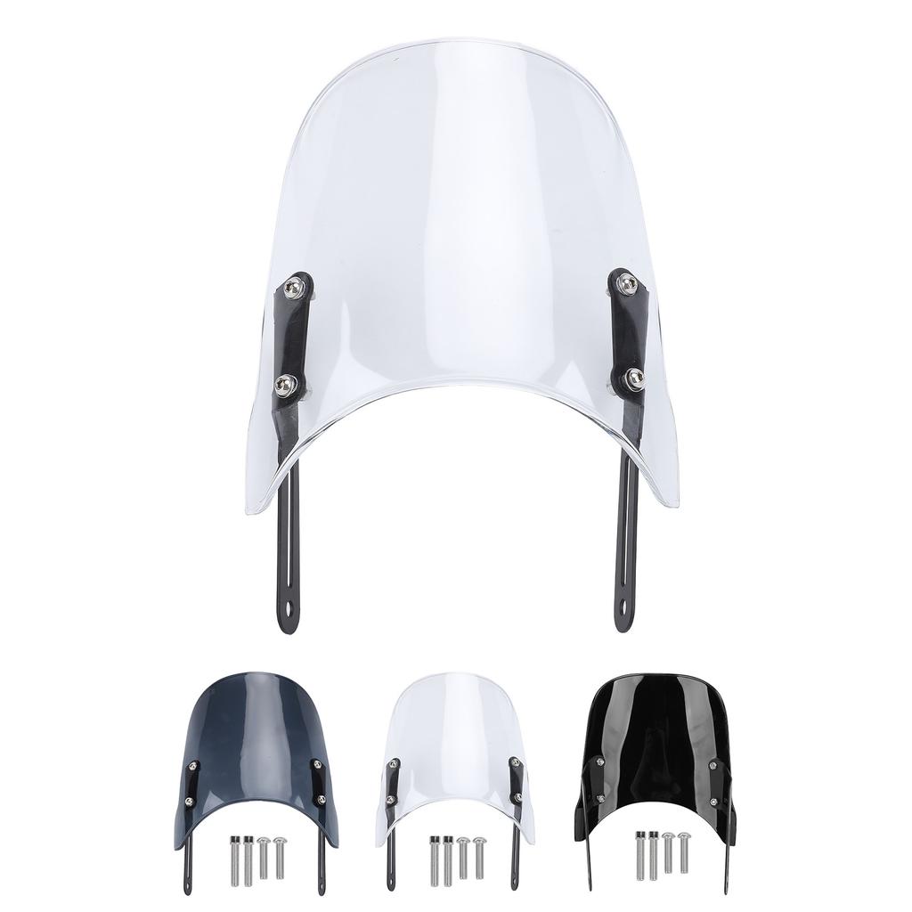 Motorcycle Front Windshield Unbreakable PMMA Panel Front Wind Deflector with Mount Bracket for Scram