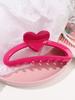 3 Pcs Cute Pink Heart Claw Clips,Semicircle Hair Jaw Clips for Women Girls,Valentine's Day Party Hair Styling Accessories