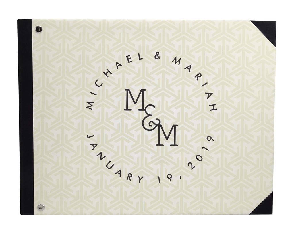 Darling Souvenir Blue Floral & Geometric Hardbound Cover Printed Anniversary Wedding Guestbook Scrap Book-7 X 9