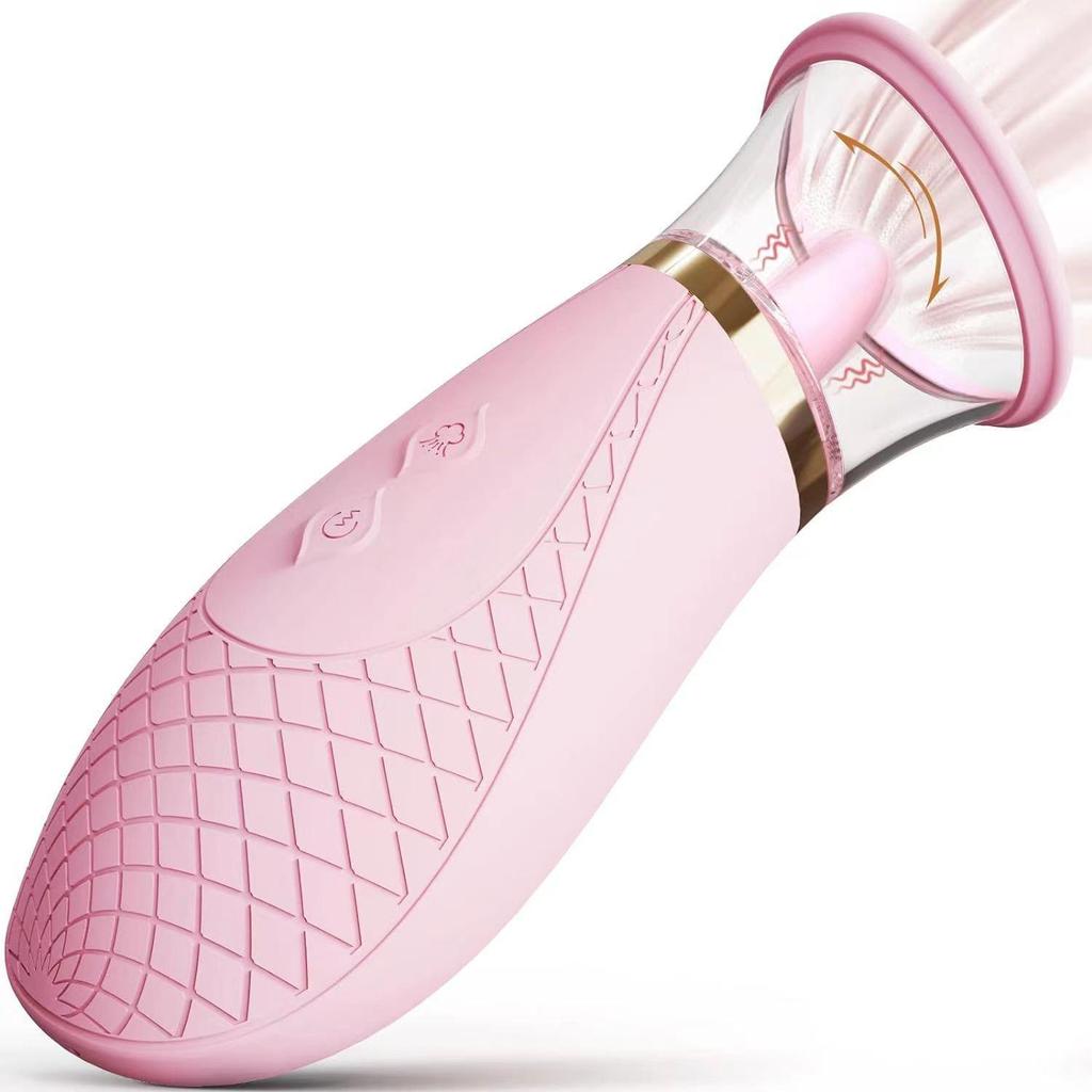 Multi-Frequency Suction Cup Vibrator & Massager - Strong Vibration Breast Pump & Electric Tongue Licker for Women.