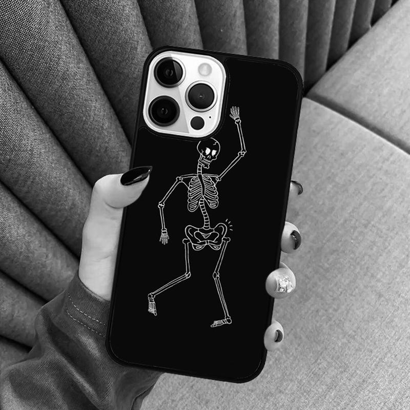 Spooky Skull Funny Dance Skeleton Phone Case For iPhone 17 Air 16 16e 15 13 14 Pro Max 11 12 Plus 2022 MAX Cover