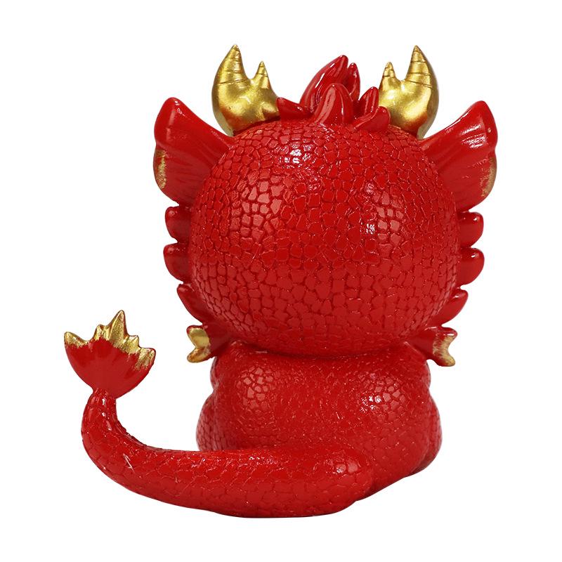 Customizable Cartoon Dragon Resin Ornament - Creative Gift in Stock