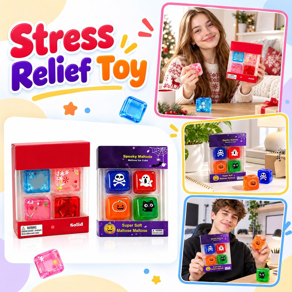 Christmas Halloween Toys 4-Piece Set, Cute Sensory Toys