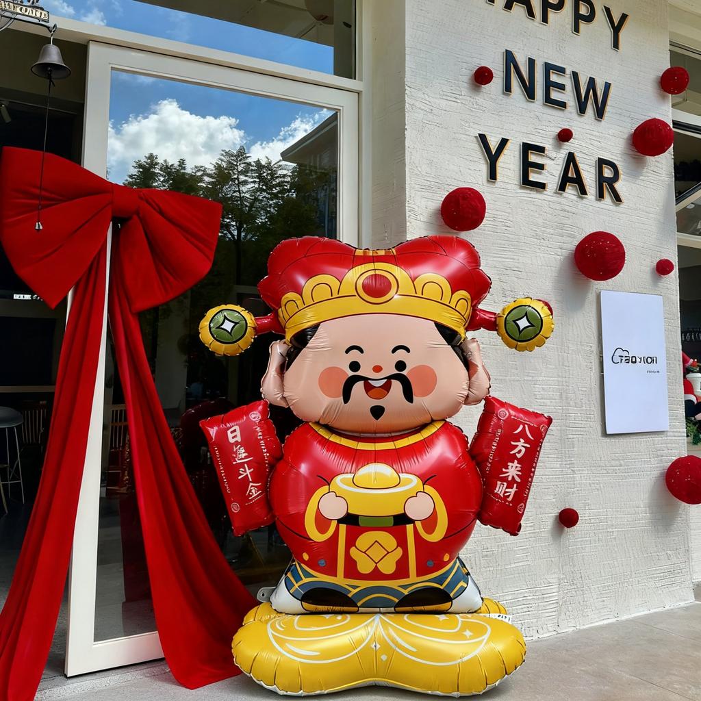 Chinese New Year God Of Wealth Sycee Balloon 2026 Horse Year Spring Festival Party Balloon Decoration Props Festival Supplies