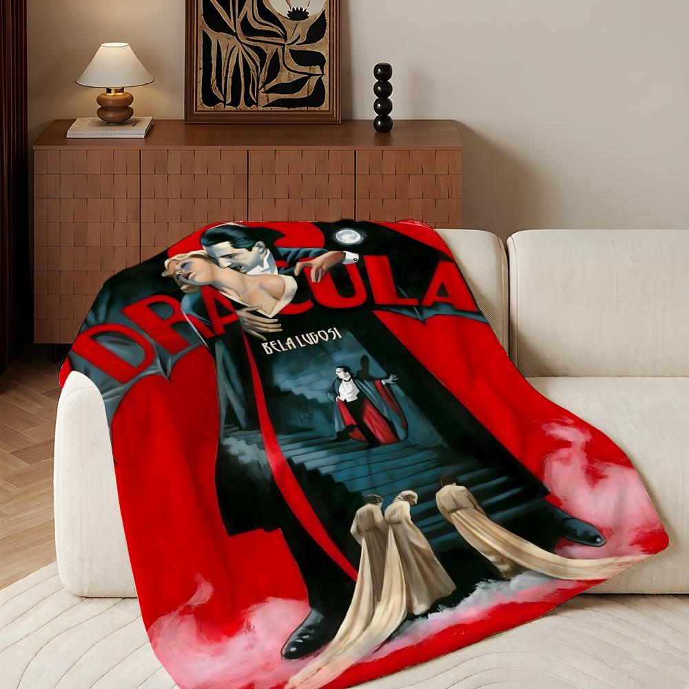 Movie D-Dracula Throw Flannel Throw Blanket, Lightweight Cozy, Durable Washable Cute Cool