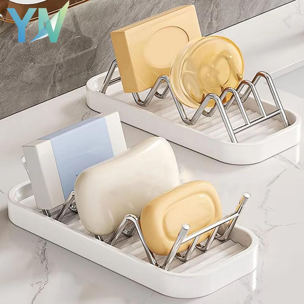 1-10Sets Multi Purpose Soap Holder with Drainage Bathroom Countertop Soap Dish Kitchen Sponge Scourer Storage Rack Tray