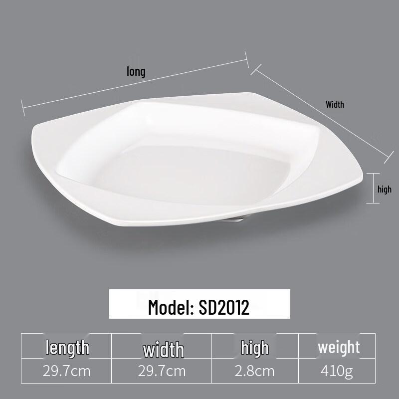 Yipan Melamine Square Dumpling Plates, 5-Pack