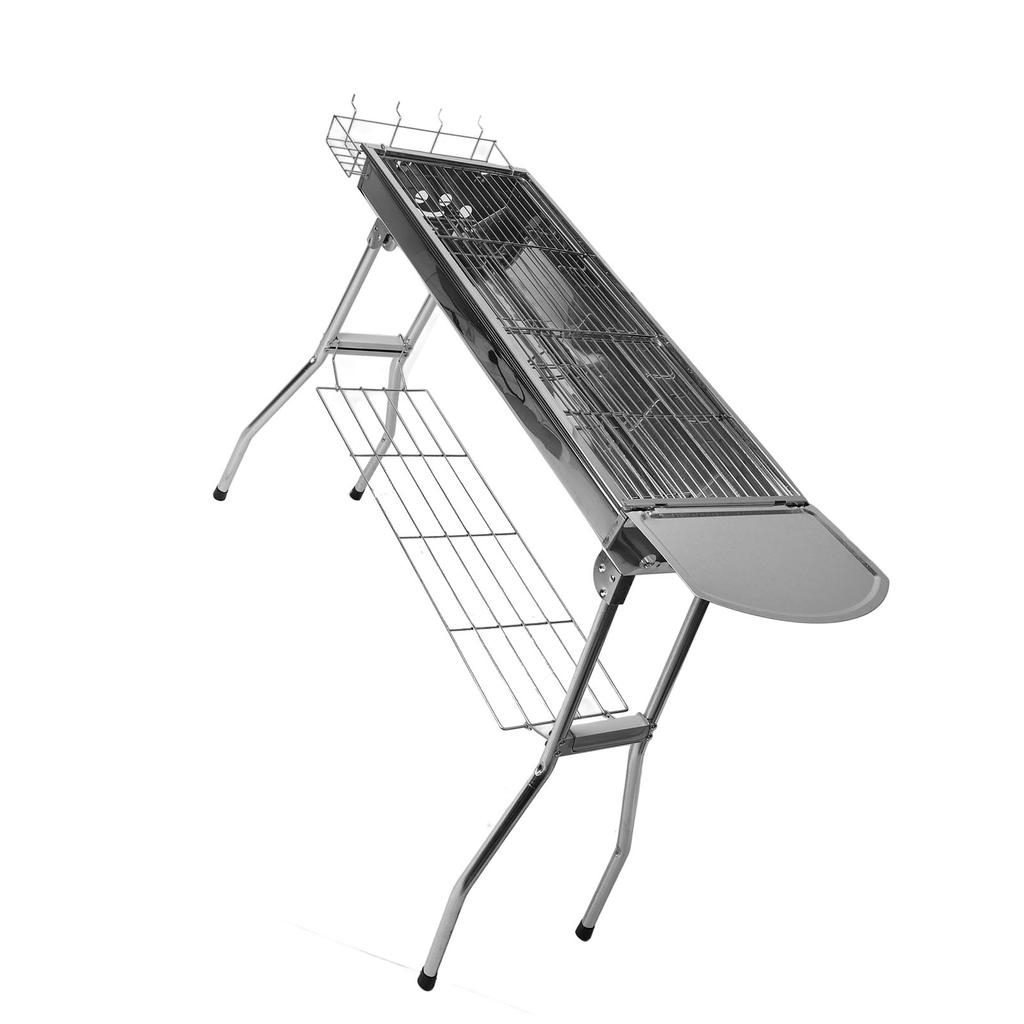 Stainless Steel BBQ Grill Folding Portable Outdoor Barbecue Grill Set for Garden Backyard Camping