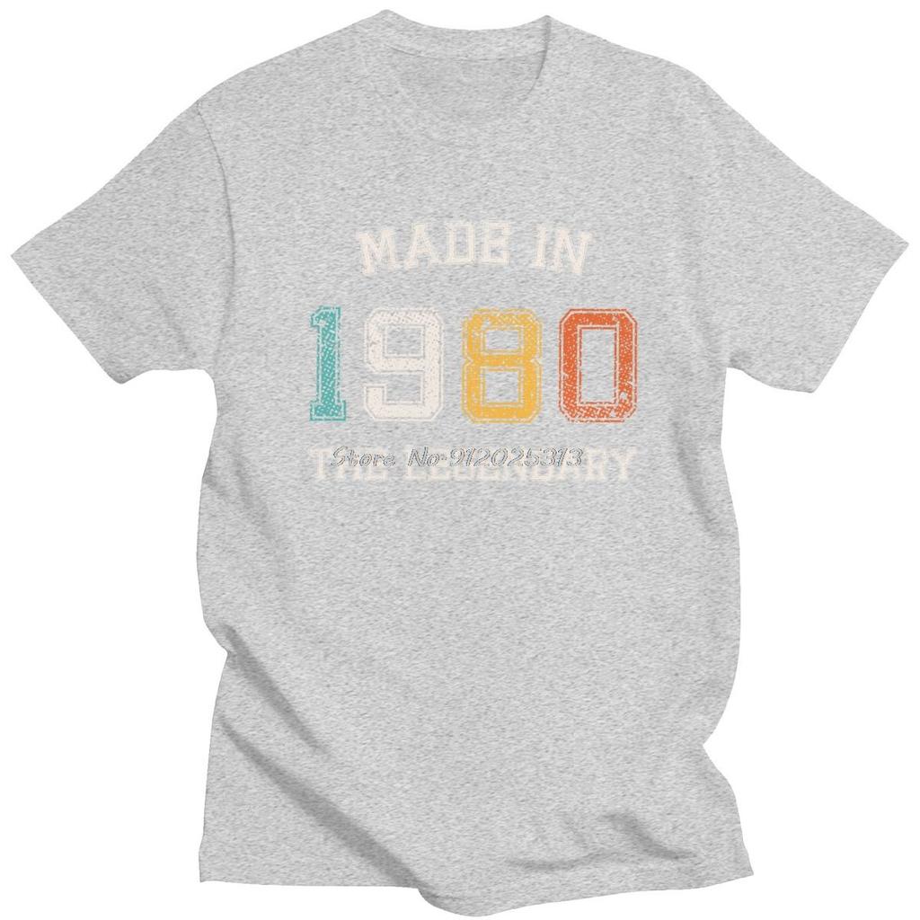 Made In 1980 T Shirt Men Cotton The Legendary Are Born In 1980 Tshirt Birthday Gift Tee Top ShortSleeve Urban Tshirt Gift
