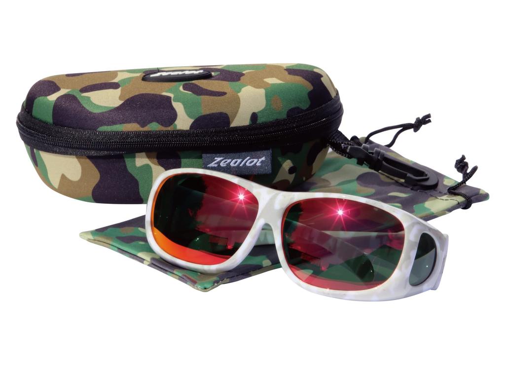 Zealot ZEOG01MLWHM Camouflage Pattern Available In 8 for Men and Outdoor and White Polarized Over-the-Eye Sunglasses, Polarized, Mirrored, Colors,