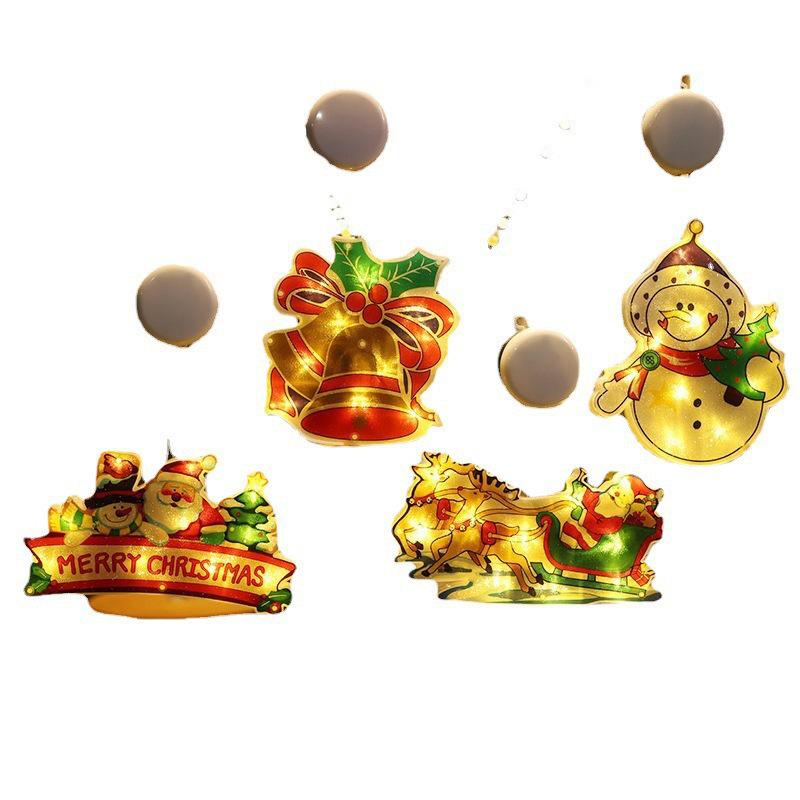 LED Christmas Suction Cup Window Lights: Indoor Decorative Hanging Festival Lights