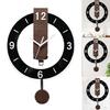 Acrylic Wall Clock with Pendulum Quiet Quartzs Arabic Numerals Hanging Swing Clock Living Room Decorative Use