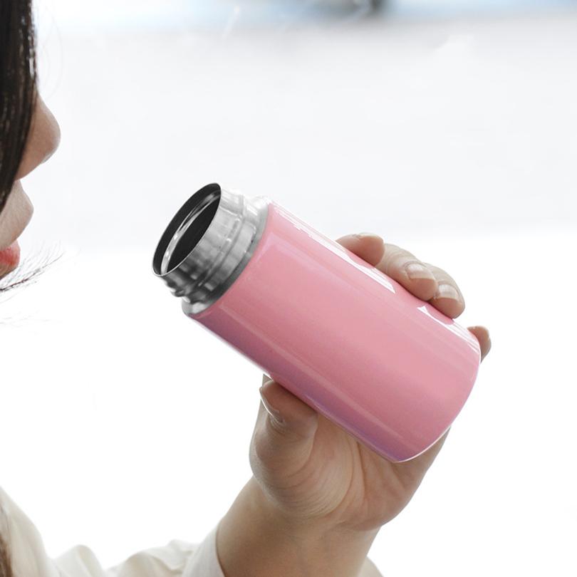 Portable 160ml Mini Pocket Cup Stainless Steel Milk Tumbler Coffee with Lid Creative Gift Cup Water Bottle Solid Color Mug