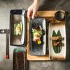 Retro Obdĺžnikový Tanier na Sushi Japonské Keramické Taniere Tanier na Západné Jedlo Domáca Jedálenská Súprava Taniere a Misy Kuchynské Doplnky