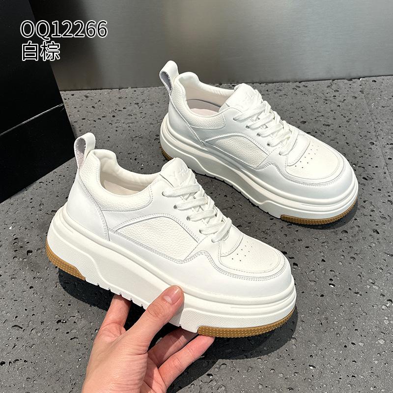 Thick-soled Leather Spring New Breathable College Style Casual Board Shoes Tide