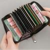 Women's Classic Leather Mini Card Wallet with Storage Compartment