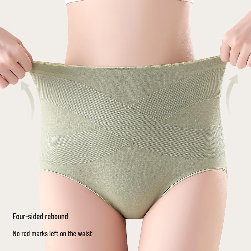 Women's Plus Size Seamless Sporty High Waist Tummy Control Hip Lifting Panties with Antibacterial Cotton Crotch