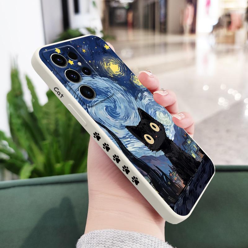 

Starry Cat Phone Case For Samsung Galaxy S26 Plus Ultra Silicone Cover Galaxy S26 Plus белый