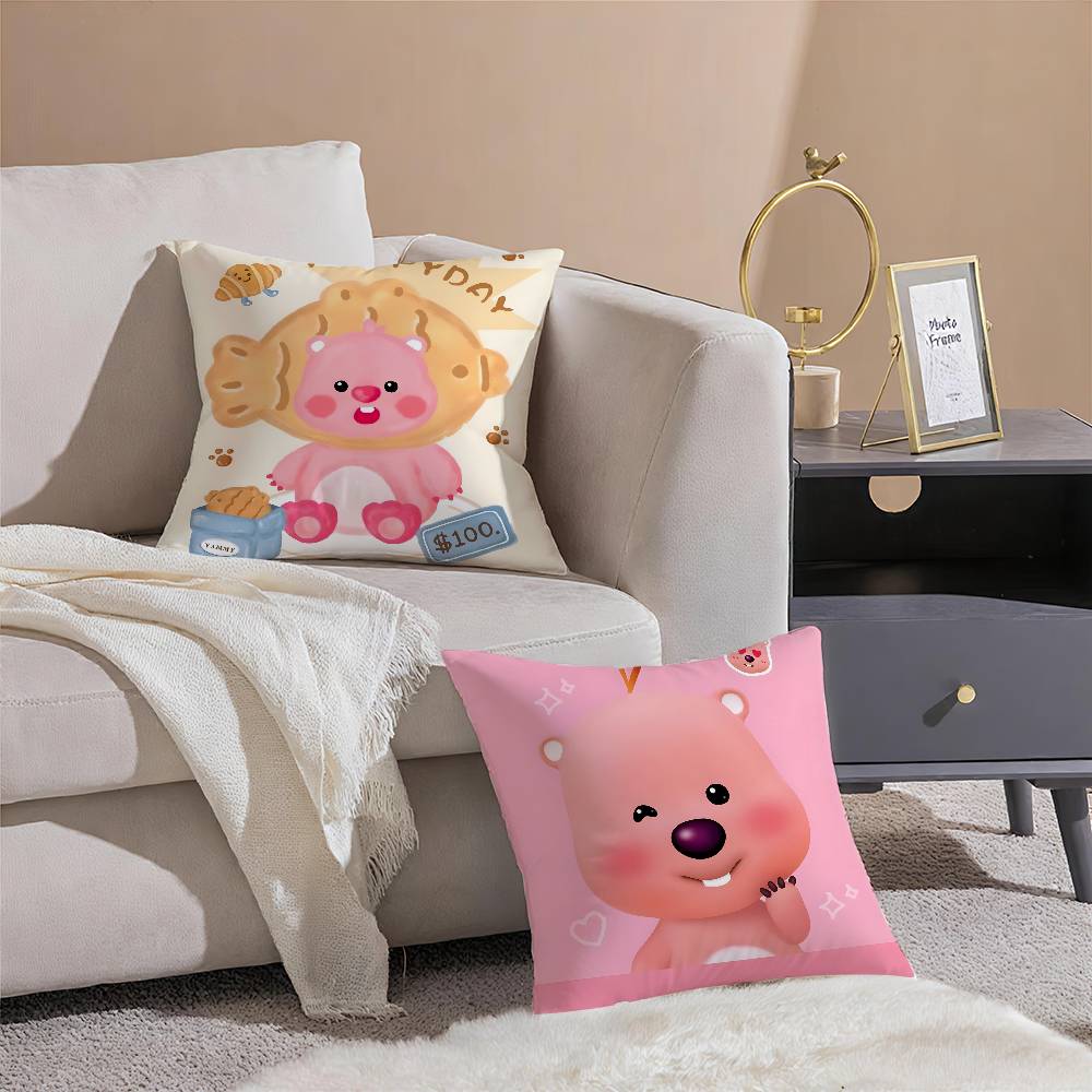 Popular Cute Loopy-Y For Fun Pillow Case Comfort Sofa Bed Silky elegant Invisible zipper Decorative cushion cover
