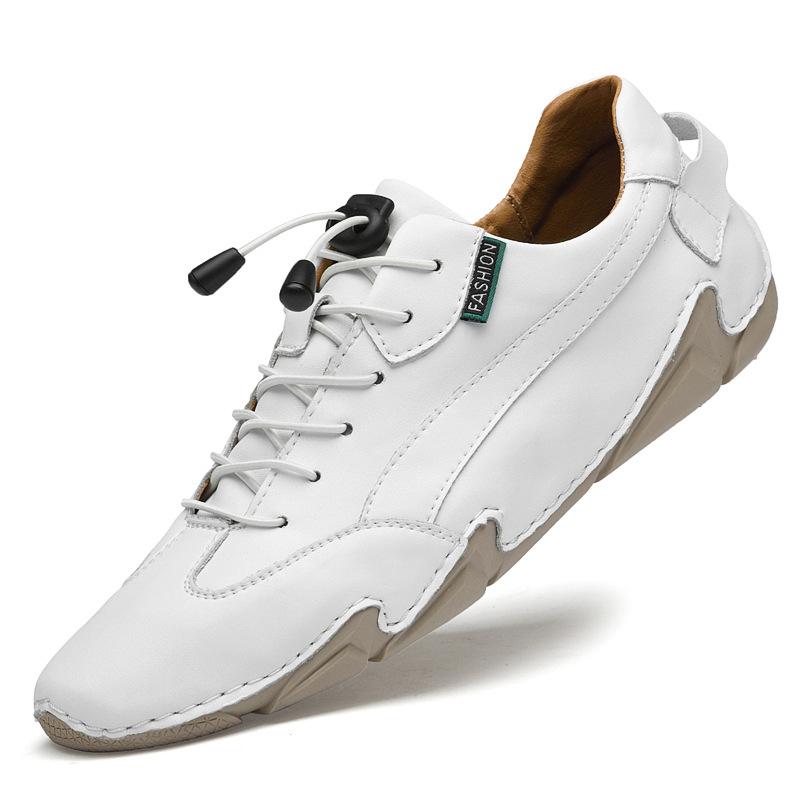 Chaussures de conduite respirantes pour hommes, nouvelles chaussures de printemps pour hommes, chaussures de mode pour hommes, chaussures décontractées en cuir pour hommes, chaussures en cuir blanches