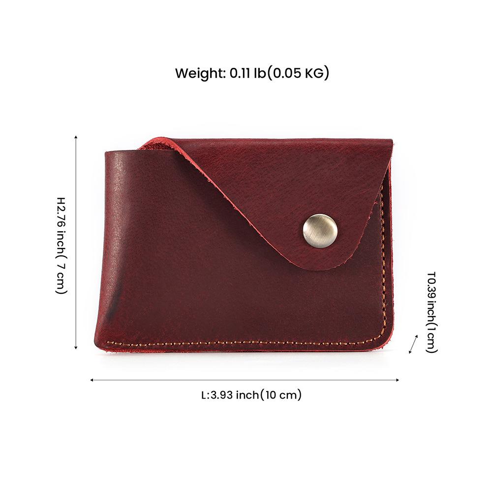 Oyir Men'S Genuine Leather Card Case, Large Capacity Bank Card, Driver'S License Wallet, Retro Men'S Hidden Buckle Clutch Bag