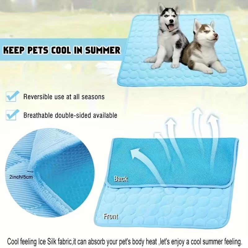 Pet Cooling Mat Dog Cat Sleeping Pad Cool Ice Silk Moisture-proof Mattress Cushion Summer Small Animal Cold Bed 5 Sizes