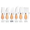 Stainless Steel Cheese Knife & Cutter Set (6 pcs) with Wooden Handles - Includes Butter & Pizza Cutters, Baking Tools