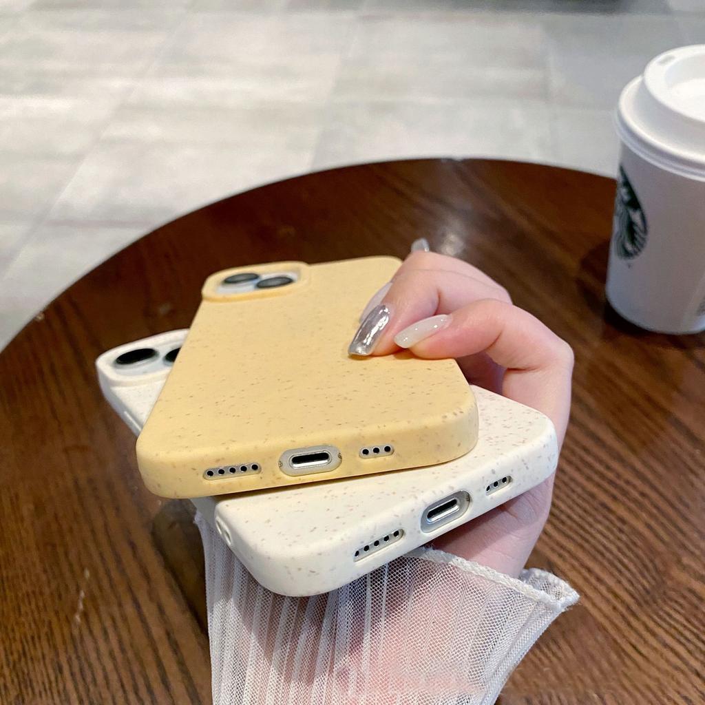 Simple Solid Color Wheat Shell Suitable for IPhone 16 Mobile Phone Case Apple 15 Protective Case