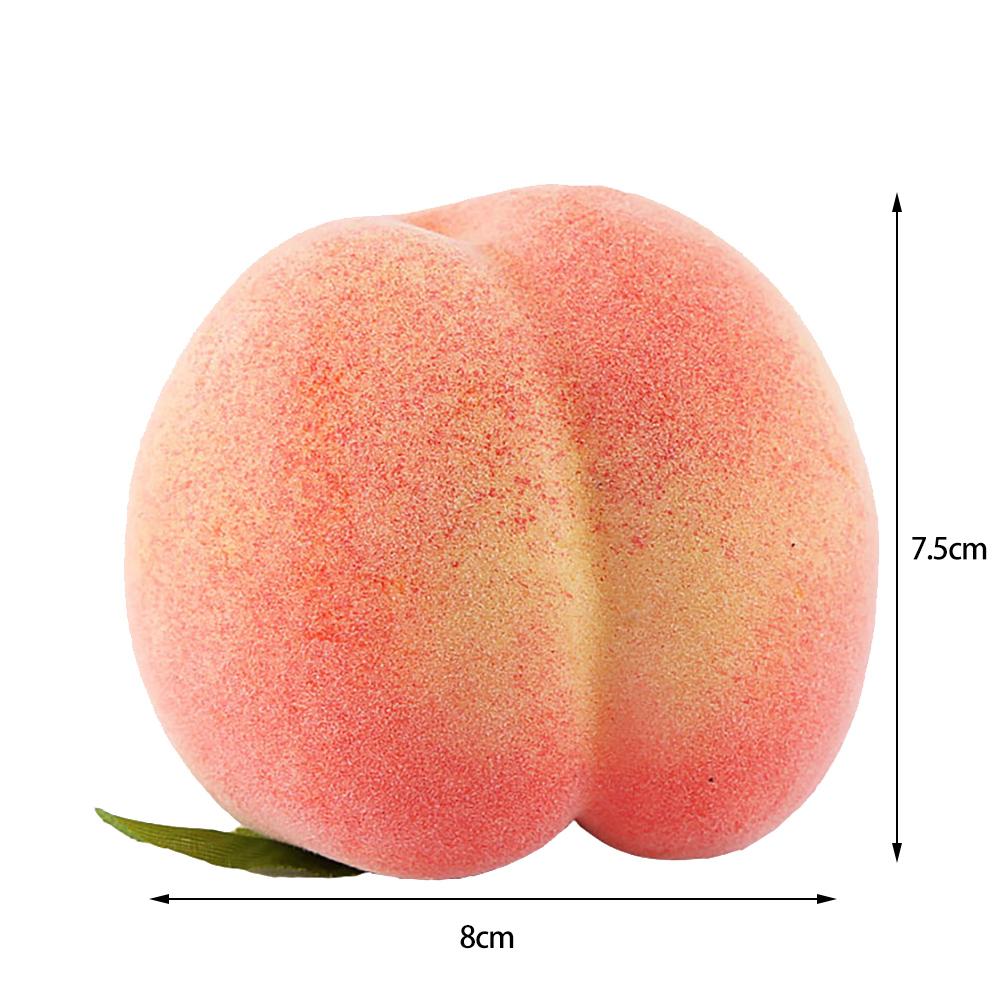 6PCS Artificial Peaches Simulation Peaches Fruits Vivid Props for Home Fruit Shop Supermarket Desk Decoration