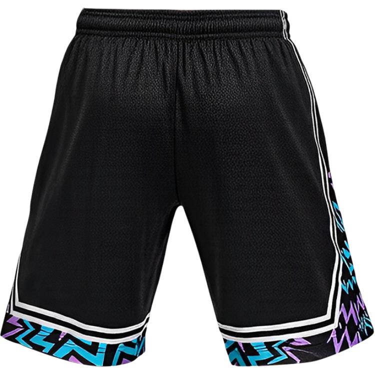 Under Armour Trendige Schnelltrocknende Atmungsaktive Sport Trainings Color-Block Gestreifte Lauf Fitness Locker Gestrickte Fünf-Punkt Casual Shorts 2771120-100