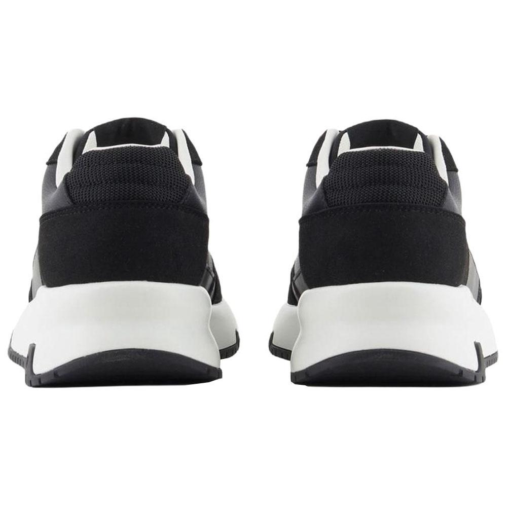 Armani Exchange Round Toe Lace-Up Logo Print Low-Top Casual Shoes Men sneakers Black XUX225XV8621K001