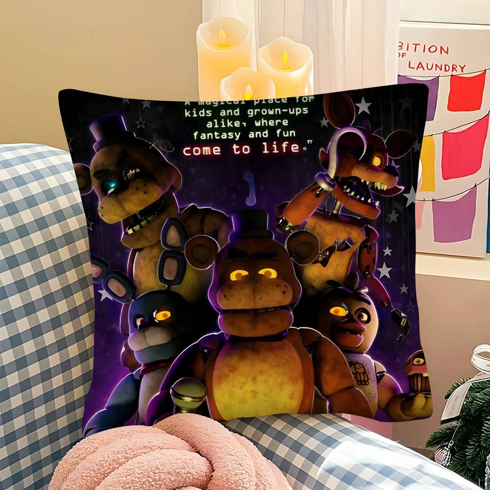 F-Five N-Nights At F-Freddys Game Pillow Case Square Pillow Bedroom Sofa Leisure Comfort Cushion Car Living Room Home Decoration