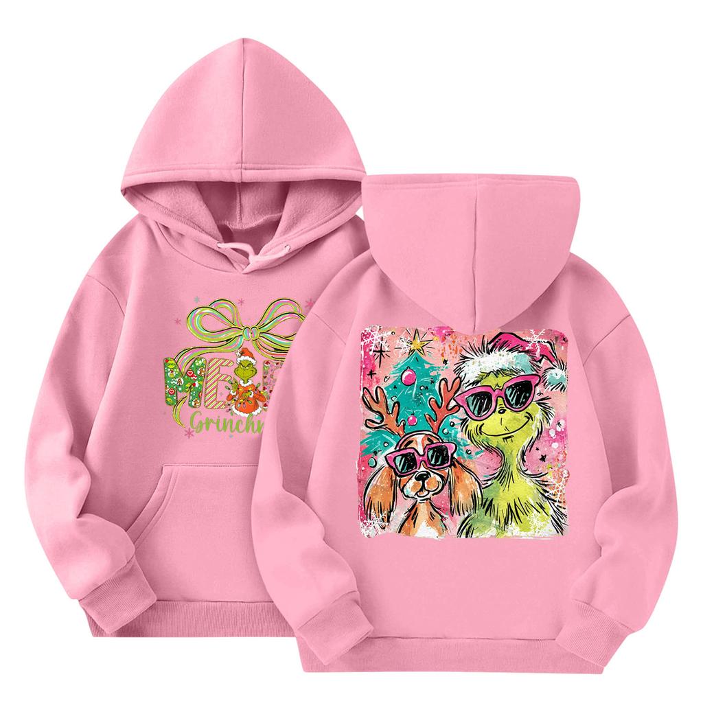 Barne Mote Lett Langermet Genser Med Lommer Trykk Hettegenser