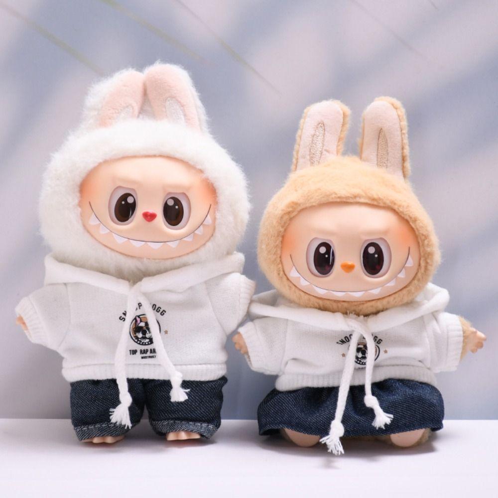 West Coast Labubu Doll's Hoodie Rap Dog 17cm Plush Dolls Clothes  Children Gift