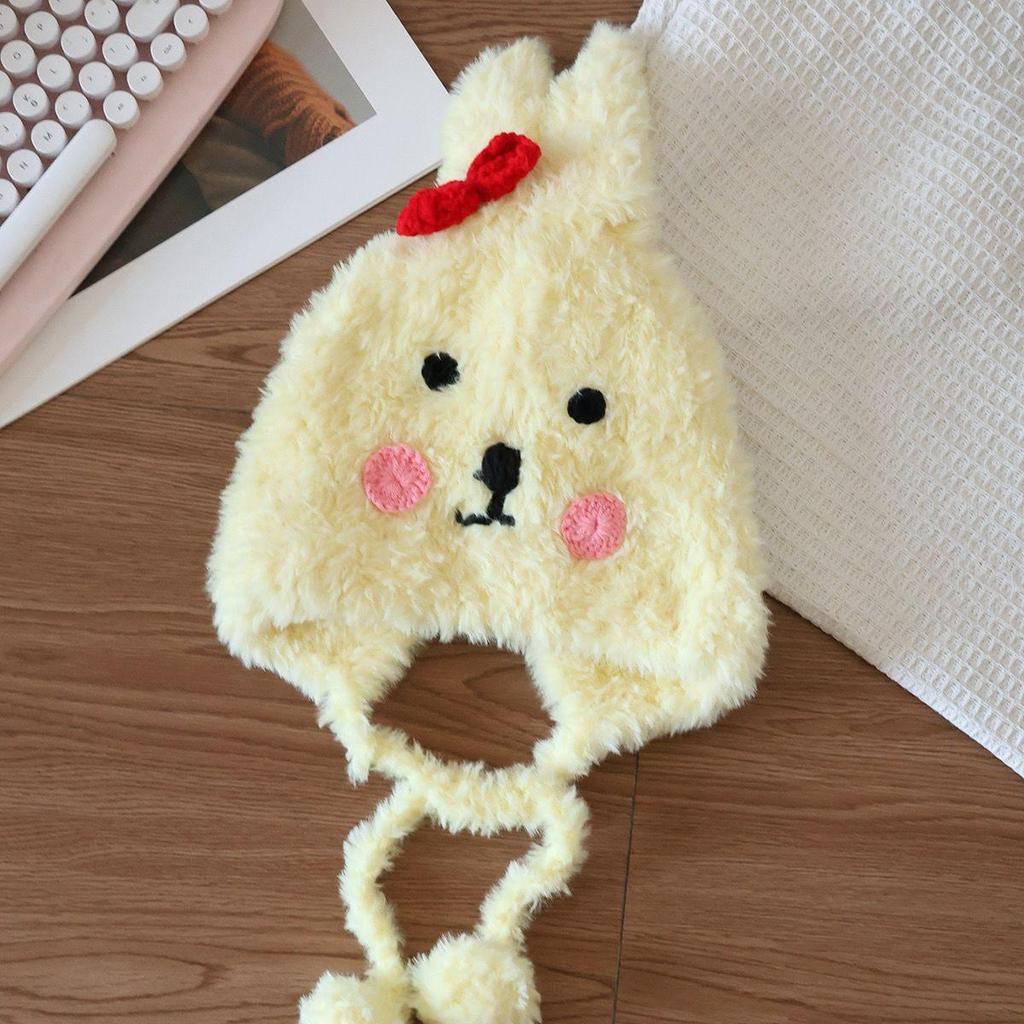 Sweet Rabbit Plush Earmuff Hat for Kids - Cute Pull-On Design, Perfect for Autumn/Winter Warmth, Ideal for Boys and Girls