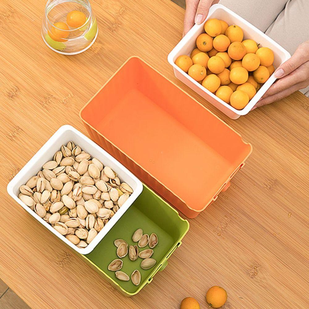 Drainable Double-Layer Fruit Drain Basket Thickened Drain Fruit Tray Useful Lazy Snack Box  Office