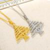 18K Gold Plated Tree Pendant Necklace Stainless Steel Necklace Fine Jewelry for Women Man Cedar Tree Pendant Necklace